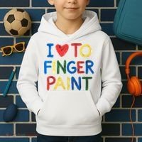 I Love To Finger Paint IM Paint Kids Hoodie thumb 2