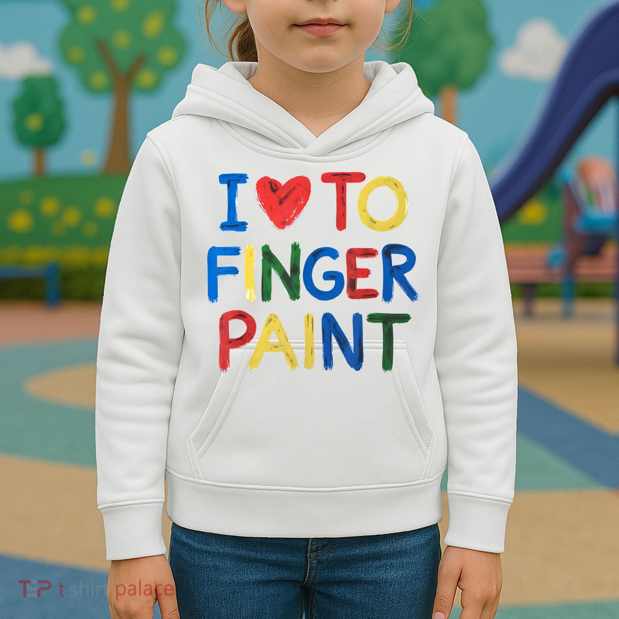 I Love To Finger Paint IM Paint Kids Hoodie