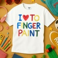 I Love To Finger Paint IM Paint Kids T-Shirt thumb 3