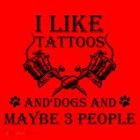 I Like Tattoos And Dogs And Maybe 3 People Cute Gift Santa Hat thumb 1