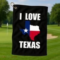 I Love Texas Golf Towel thumb 1