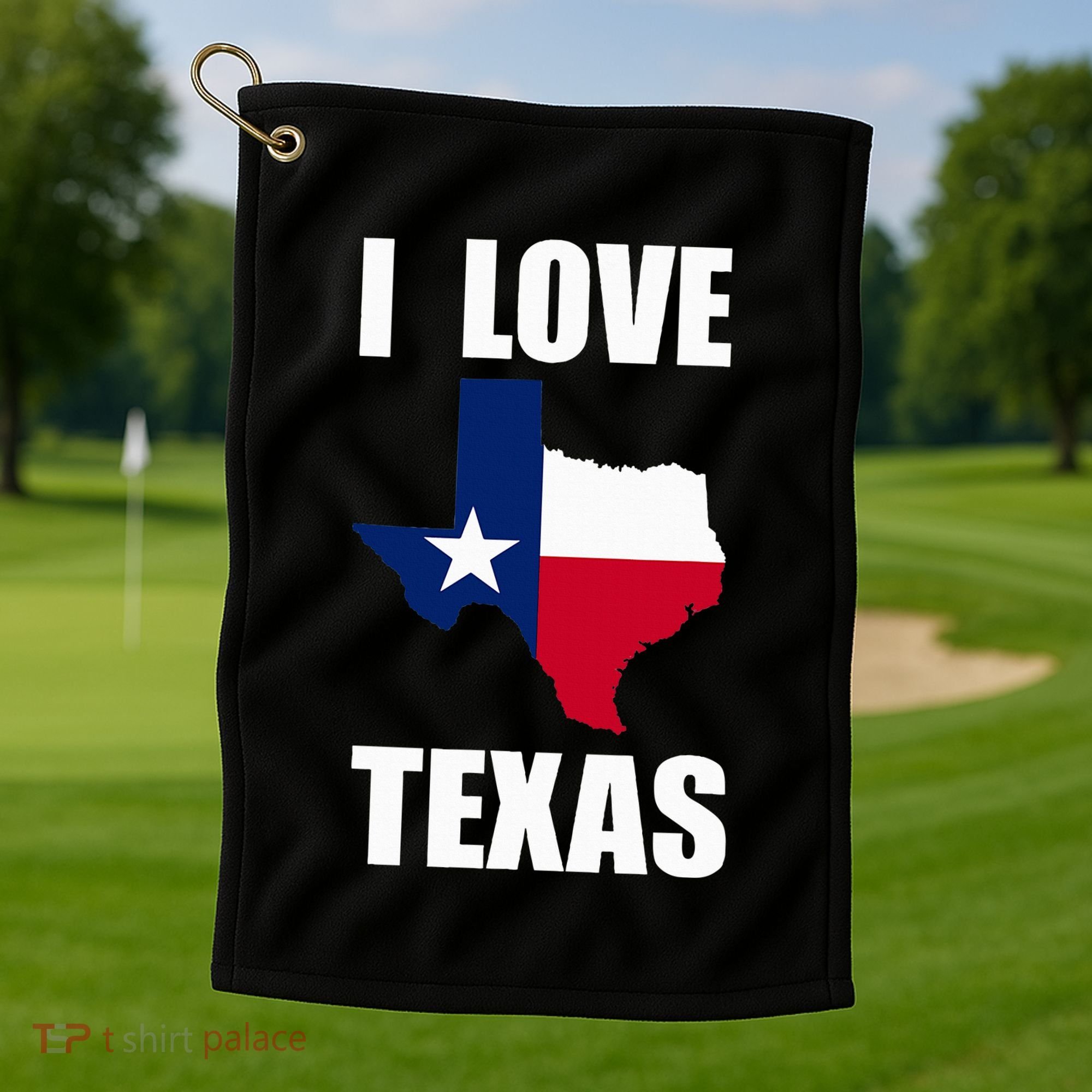 I Love Texas Golf Towel