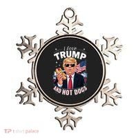 I Love Trump And Hot Dogs Hilarious Conservative Ornament thumb 0