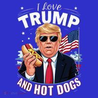 I Love Trump And Hot Dogs Hilarious Conservative Visor thumb 3