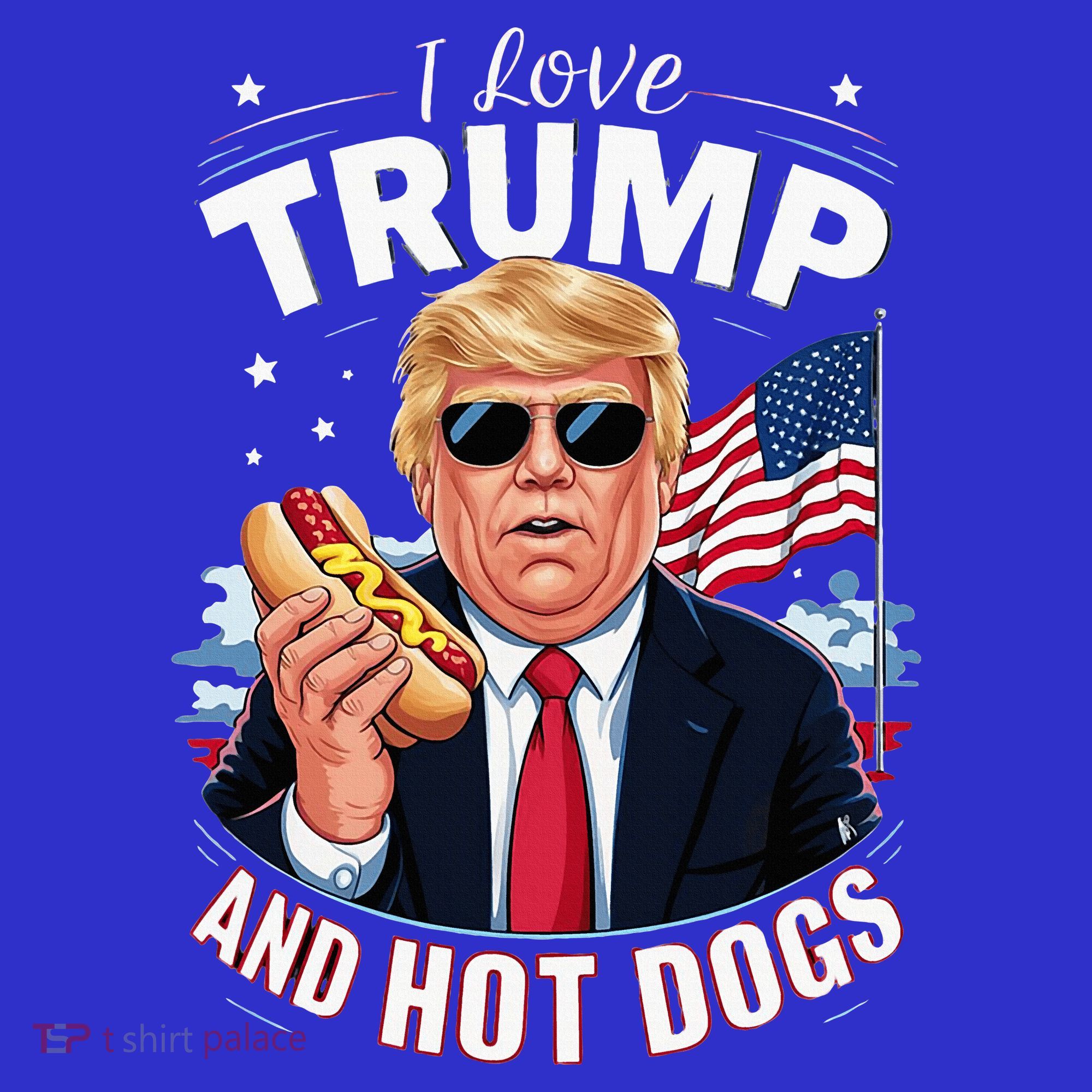 I Love Trump And Hot Dogs Hilarious Conservative Women's T-Shirt