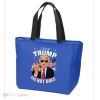 I Love Trump And Hot Dogs Hilarious Conservative Tote Bag thumb 3