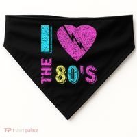 I Love The 80S 80s 90s Costume Party USA-Made Doggie Bandana thumb 0