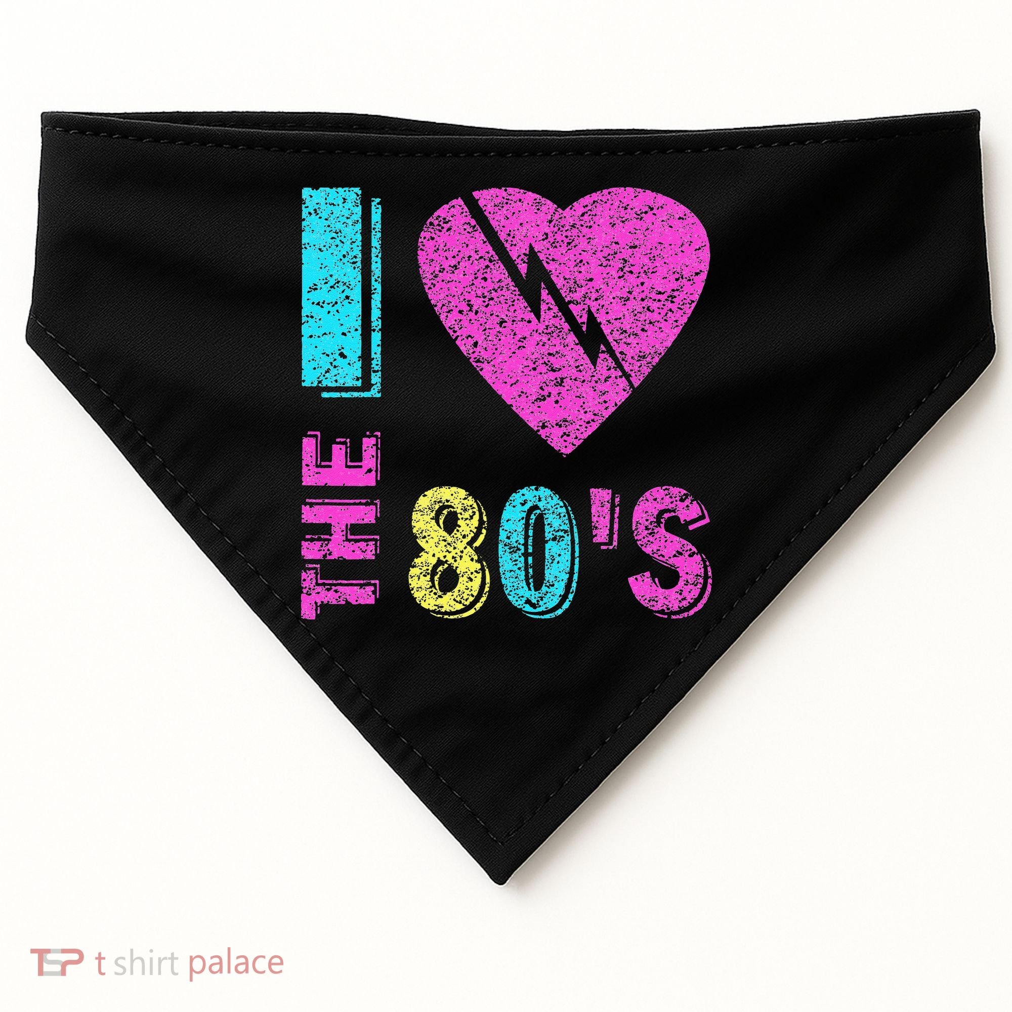 I Love The 80S 80s 90s Costume Party USA-Made Doggie Bandana