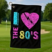 I Love The 80S 80s 90s Costume Party Golf Towel thumb 1