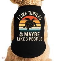 I Like Turtles And Maybe 3 People Turtle Reptile Lover Retro Doggie Tank thumb 0