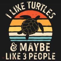 I Like Turtles And Maybe 3 People Turtle Reptile Lover Retro Women's Hoodie thumb 2