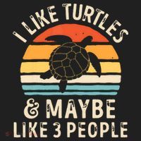 I Like Turtles And Maybe 3 People Turtle Reptile Lover Retro Golf Towel thumb 3