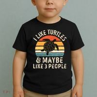 I Like Turtles And Maybe 3 People Turtle Reptile Lover Retro Toddler T-Shirt thumb 2