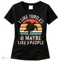 I Like Turtles And Maybe 3 People Turtle Reptile Lover Retro Women's T-Shirt thumb 0