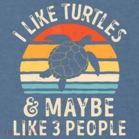 I Like Turtles And Maybe 3 People Turtle Reptile Lover Retro Garment-Dyed Sweatshirt thumb 2