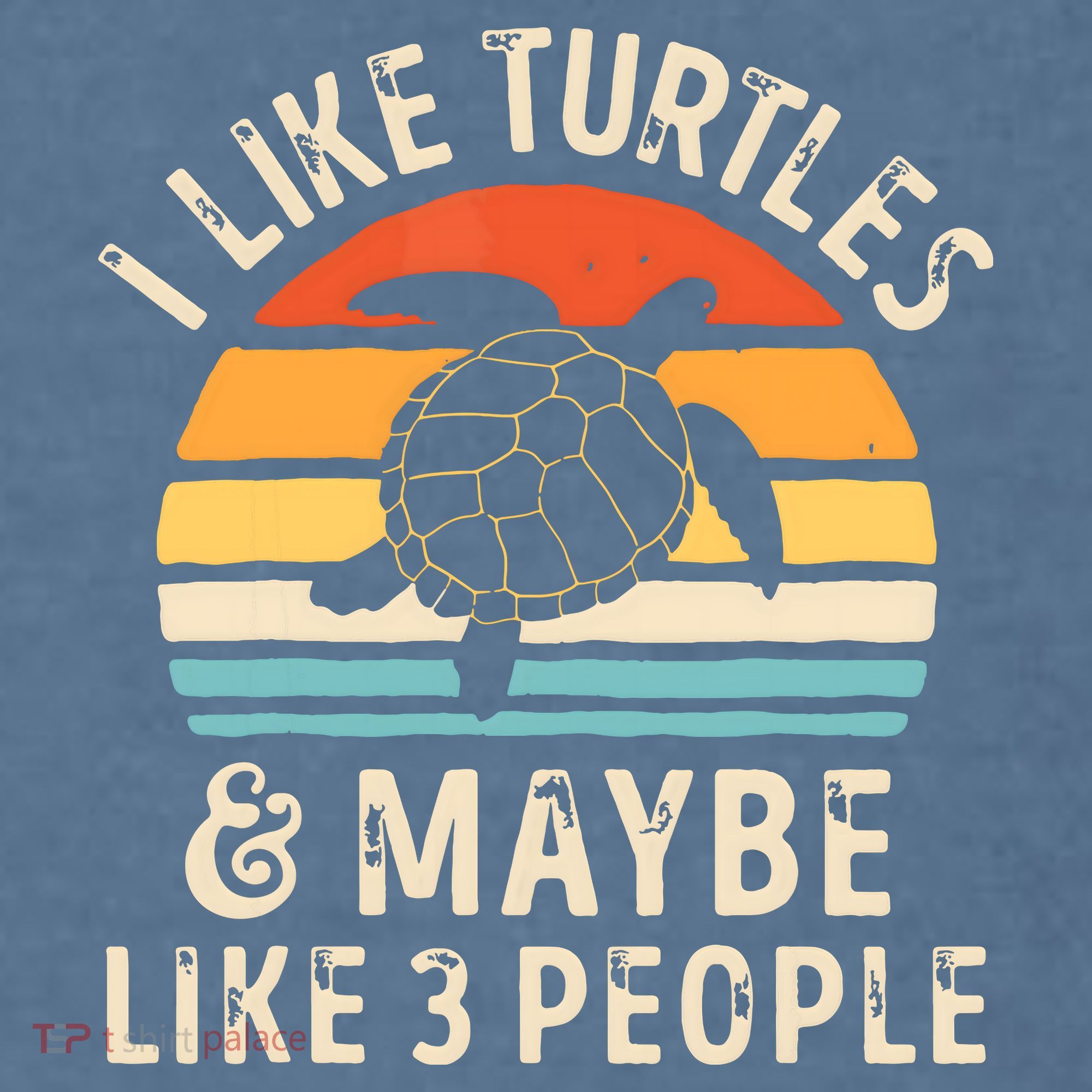 I Like Turtles And Maybe 3 People Turtle Reptile Lover Retro Garment-Dyed Sweatshirt