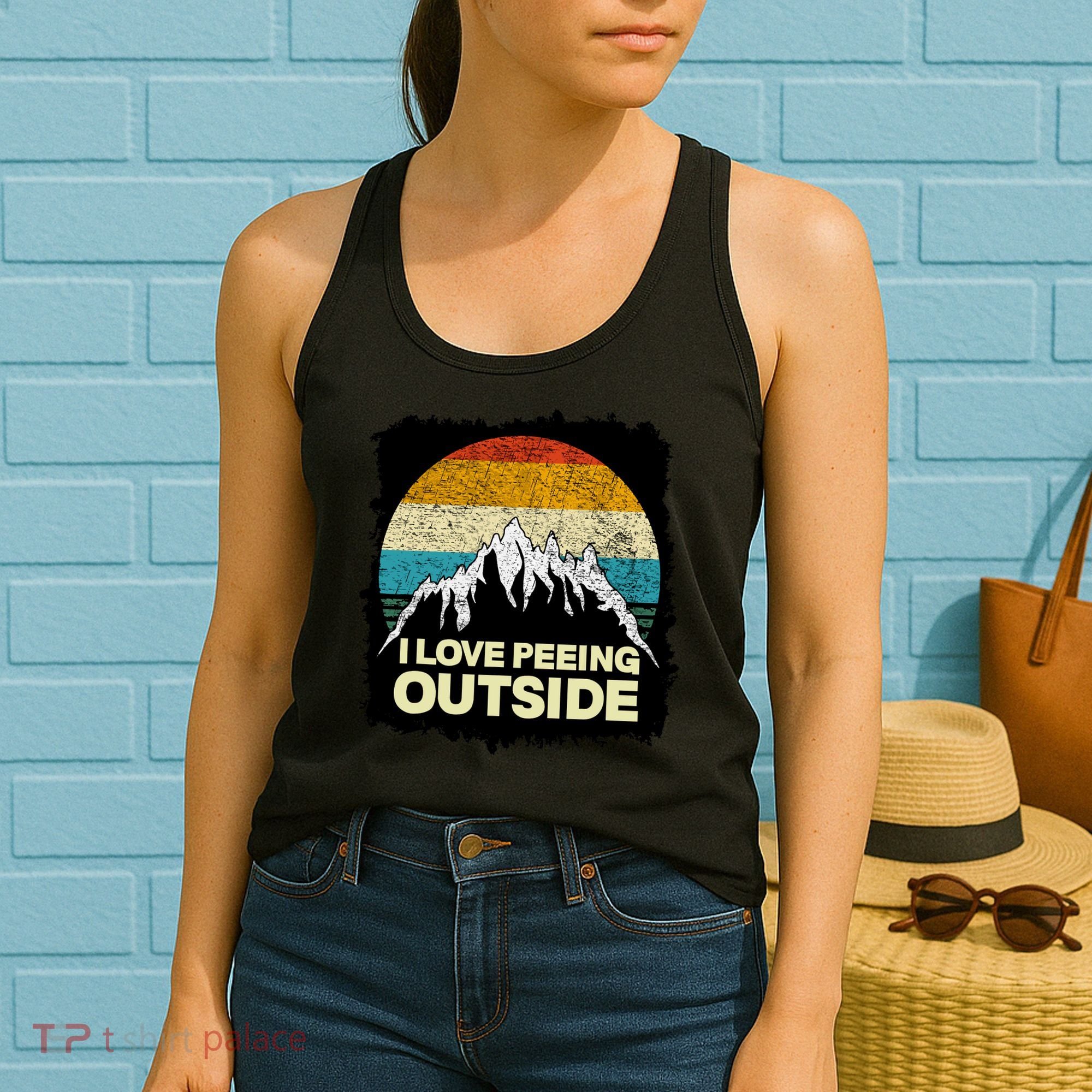 I Love To Pee Outside Funny Outdoor Man Camping Women's Tank Top