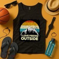 I Love To Pee Outside Funny Outdoor Man Camping Tank Top thumb 4