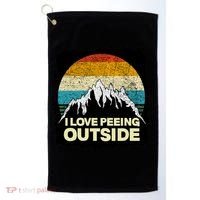 I Love To Pee Outside Funny Outdoor Man Camping Golf Towel thumb 0