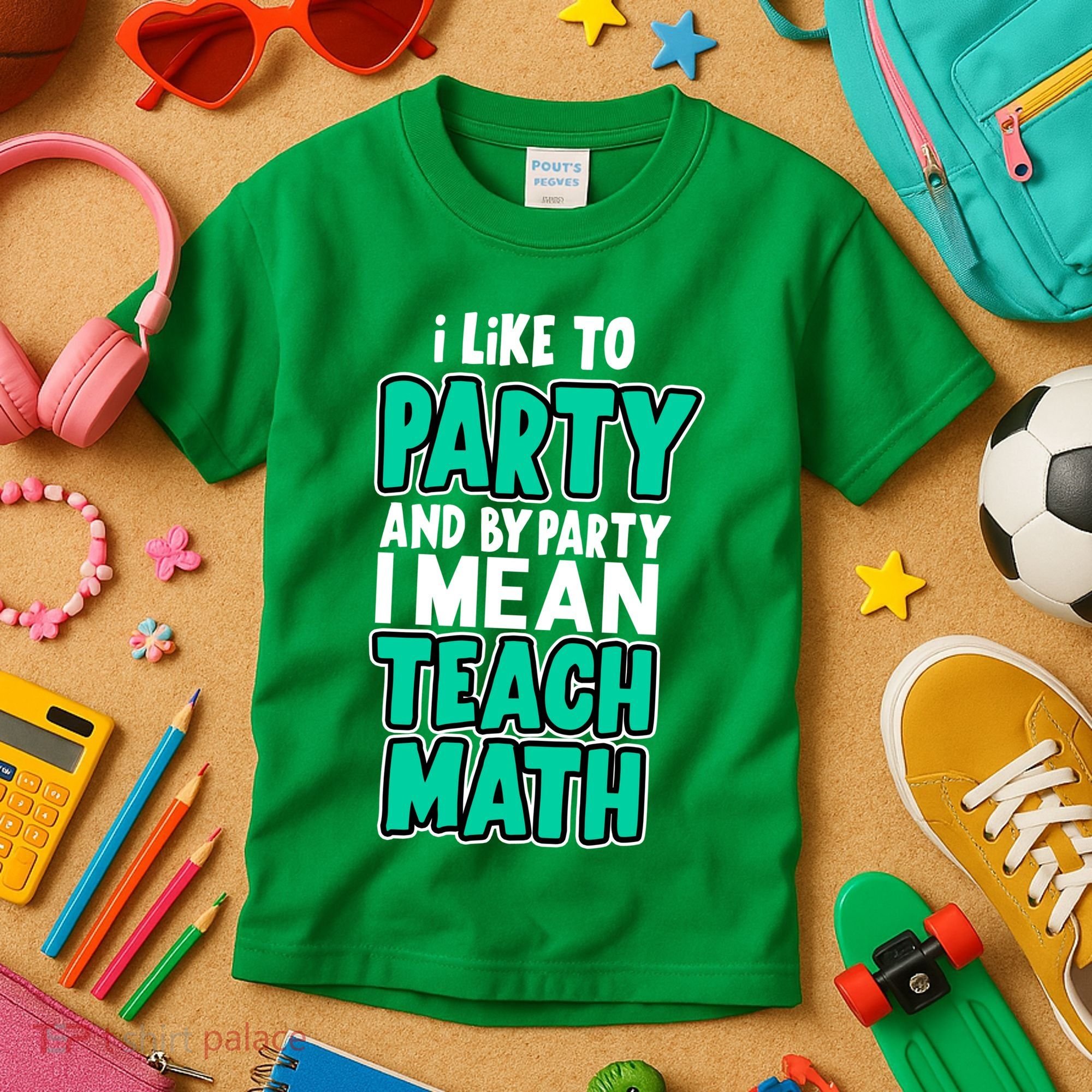 I Like To Party And By Part I Mean Teach Math Kids T-Shirt
