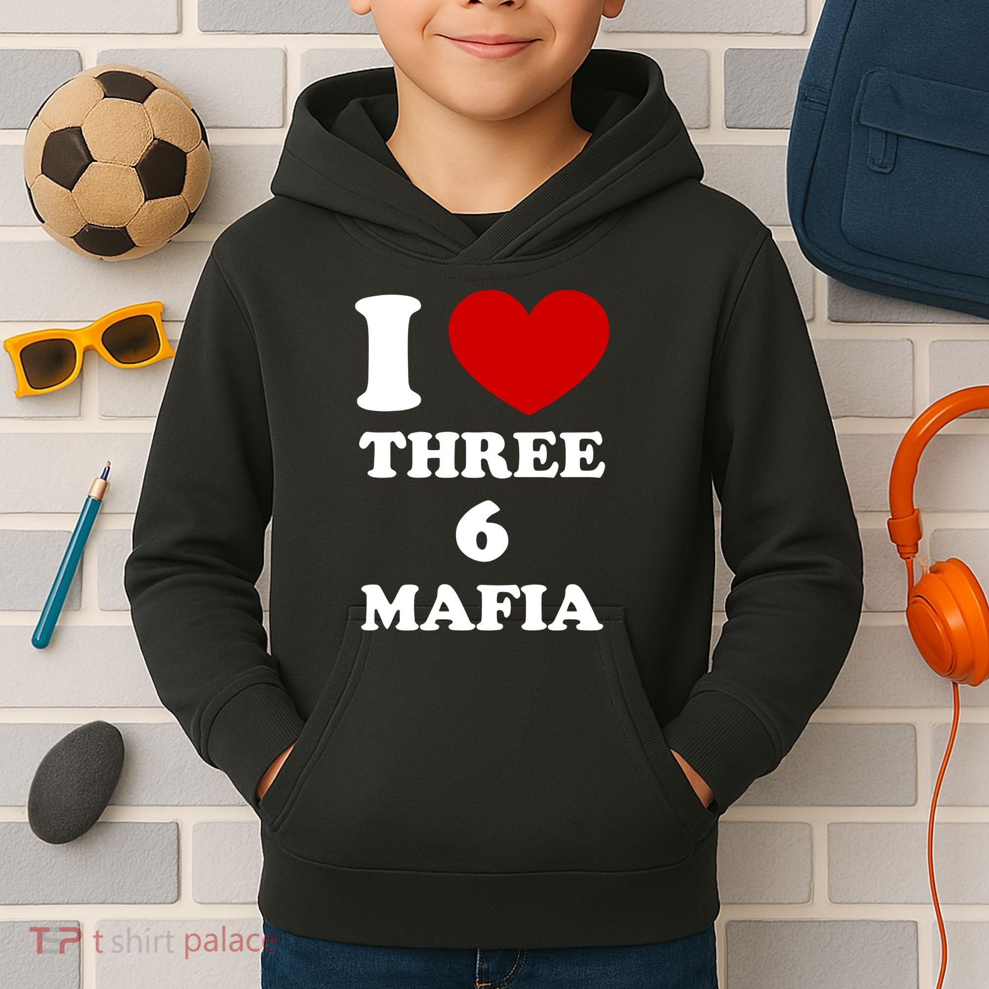 I Love Three 6 Mafia Limited Kids Hoodie