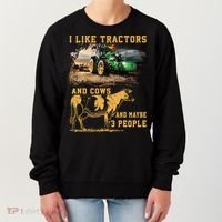 I Like Tractors And Cows And Maybe 3 People Cool Farmer Cool Gift Women's Sweatshirt thumb 0