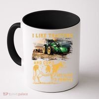 I Like Tractors And Cows And Maybe 3 People Cool Farmer Cool Gift Coffee Mug thumb 0