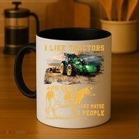I Like Tractors And Cows And Maybe 3 People Cool Farmer Cool Gift Coffee Mug thumb 4