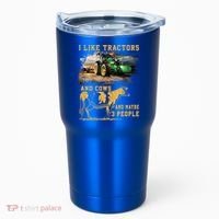 I Like Tractors And Cows And Maybe 3 People Cool Farmer Cool Gift Tumbler thumb 0