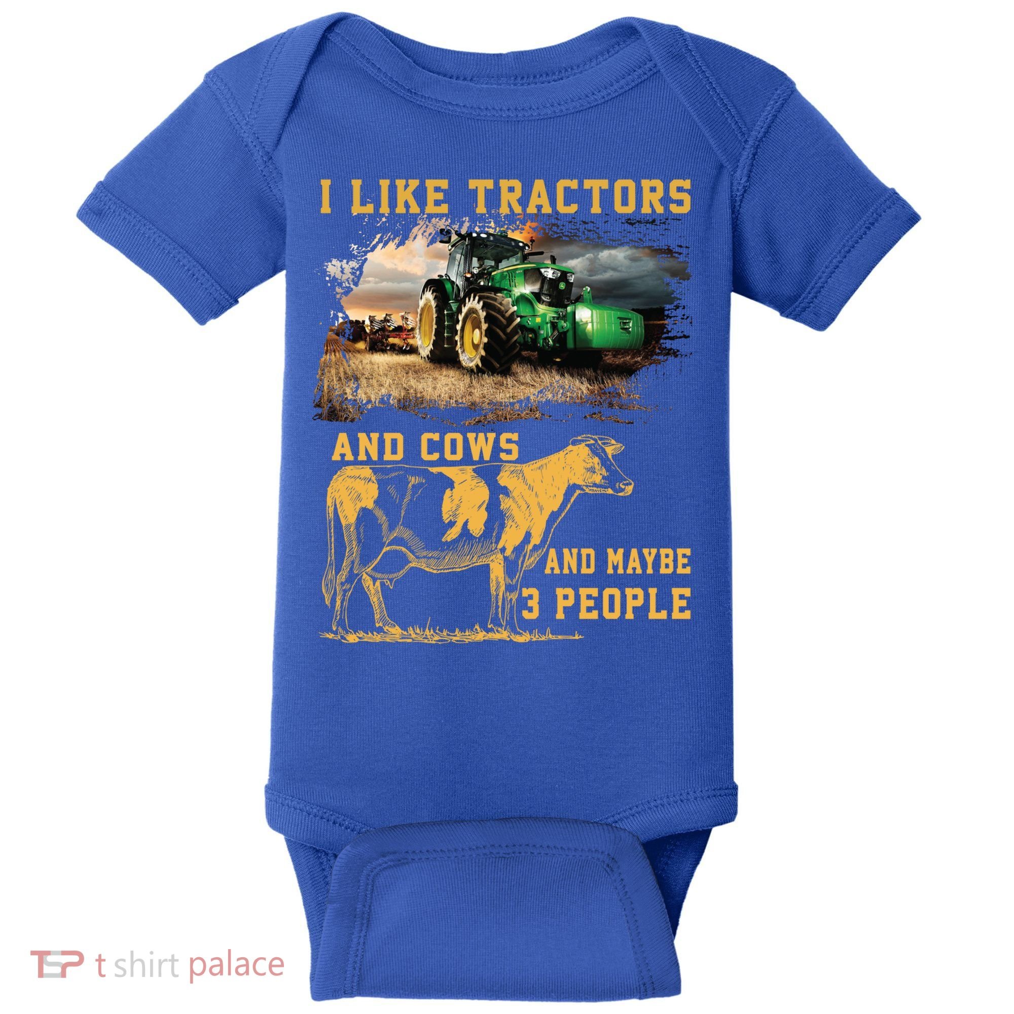 I Like Tractors And Cows And Maybe 3 People Cool Farmer Cool Gift Baby Bodysuit