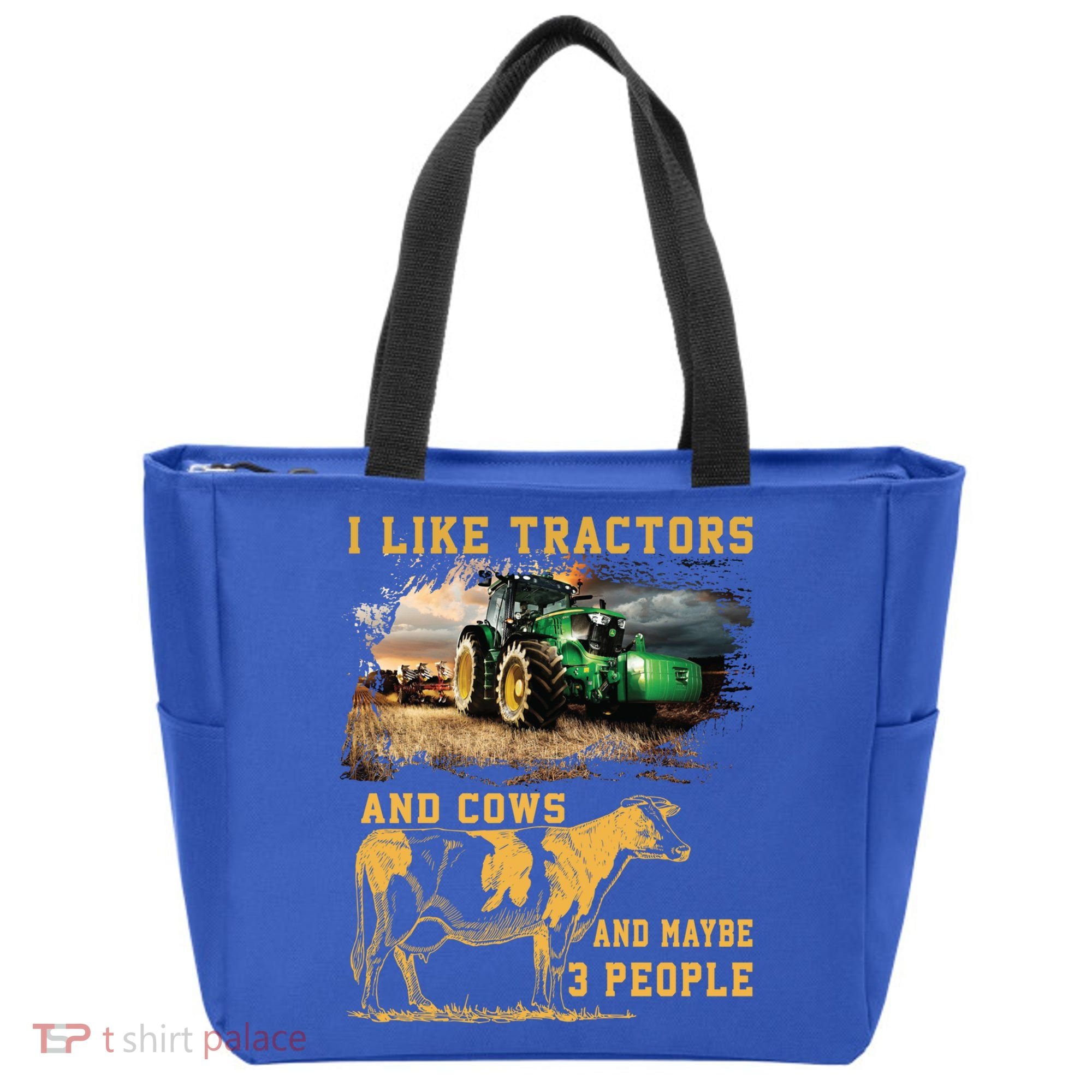I Like Tractors And Cows And Maybe 3 People Cool Farmer Cool Gift Tote Bag