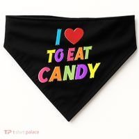 I Love To Eat Candy I Am Candy Funny Couple Matching USA-Made Doggie Bandana thumb 0