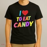 I Love To Eat Candy I Am Candy Funny Couple Matching T-Shirt thumb 3