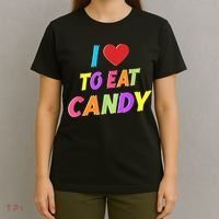 I Love To Eat Candy I Am Candy Funny Couple Matching T-Shirt thumb 4