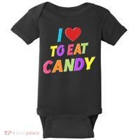I Love To Eat Candy I Am Candy Funny Couple Matching Baby Bodysuit thumb 0