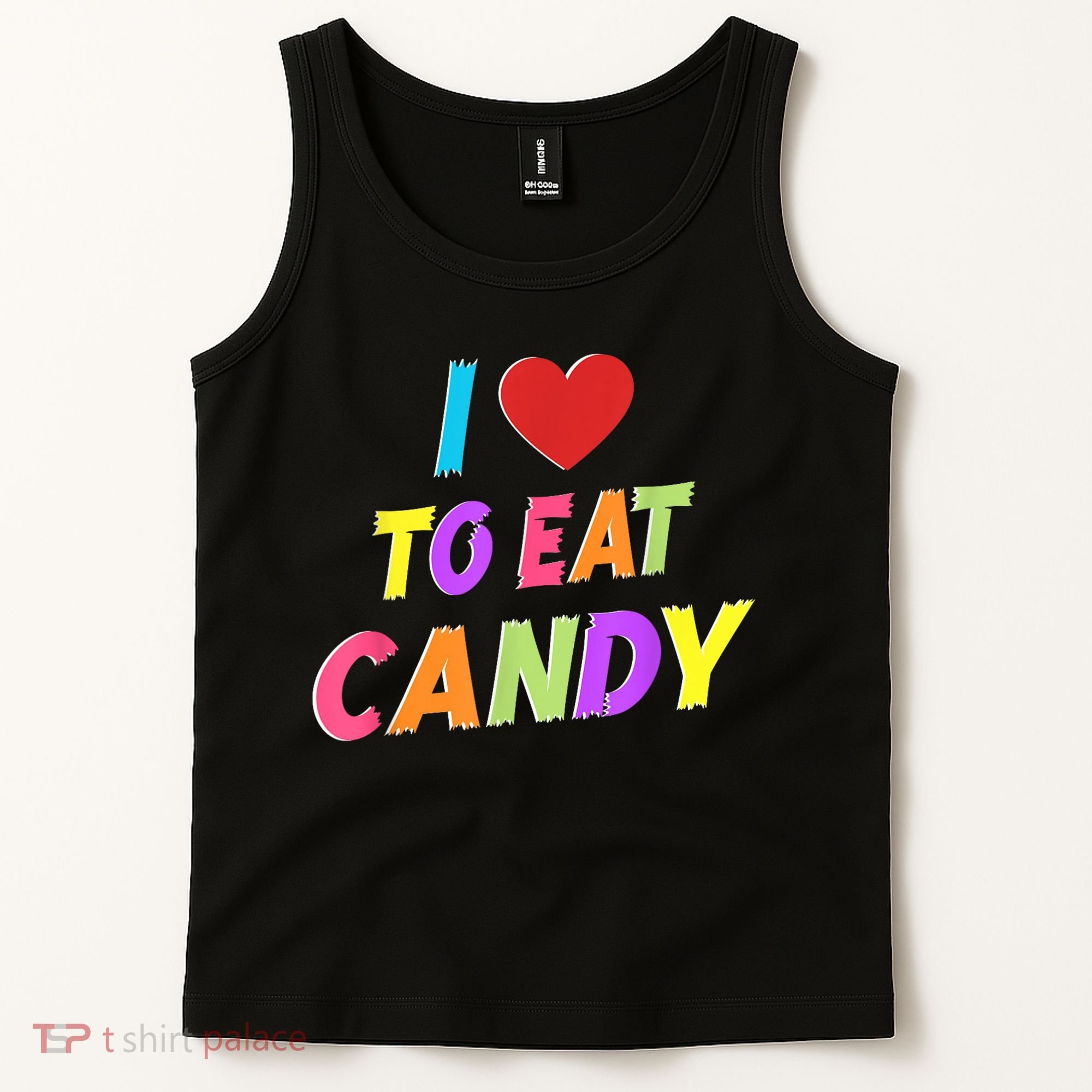 I Love To Eat Candy I Am Candy Funny Couple Matching Tank Top