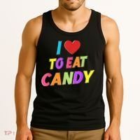 I Love To Eat Candy I Am Candy Funny Couple Matching Tank Top thumb 3