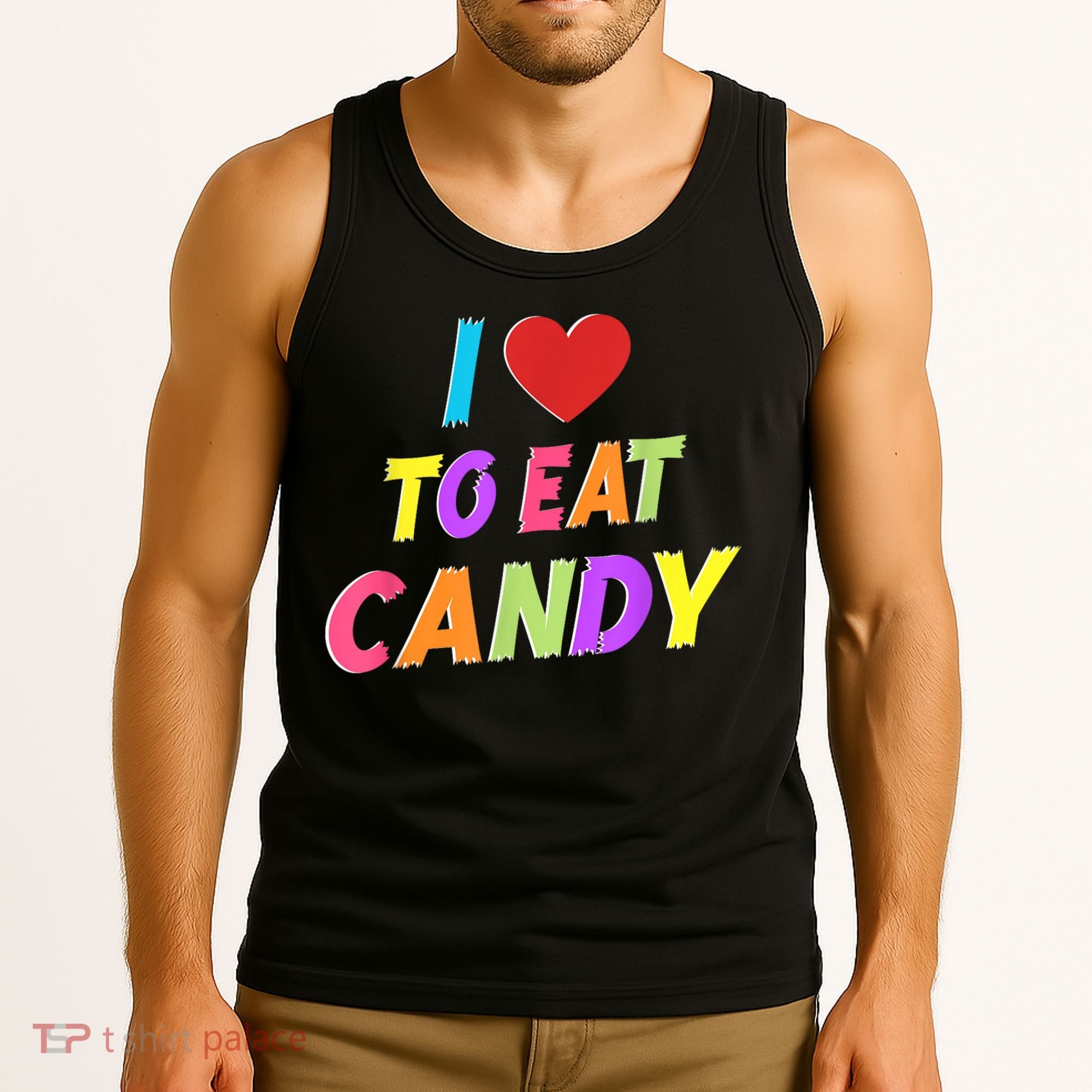 I Love To Eat Candy I Am Candy Funny Couple Matching Tank Top