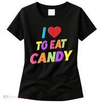 I Love To Eat Candy I Am Candy Funny Couple Matching Women's T-Shirt thumb 0
