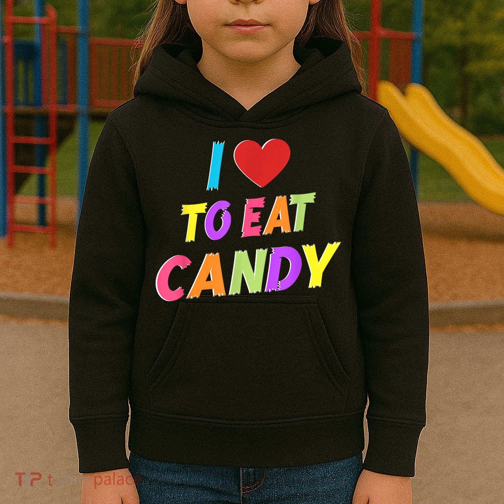 I Love To Eat Candy I Am Candy Funny Couple Matching Kids Hoodie