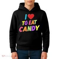 I Love To Eat Candy I Am Candy Funny Couple Matching Kids Hoodie thumb 4