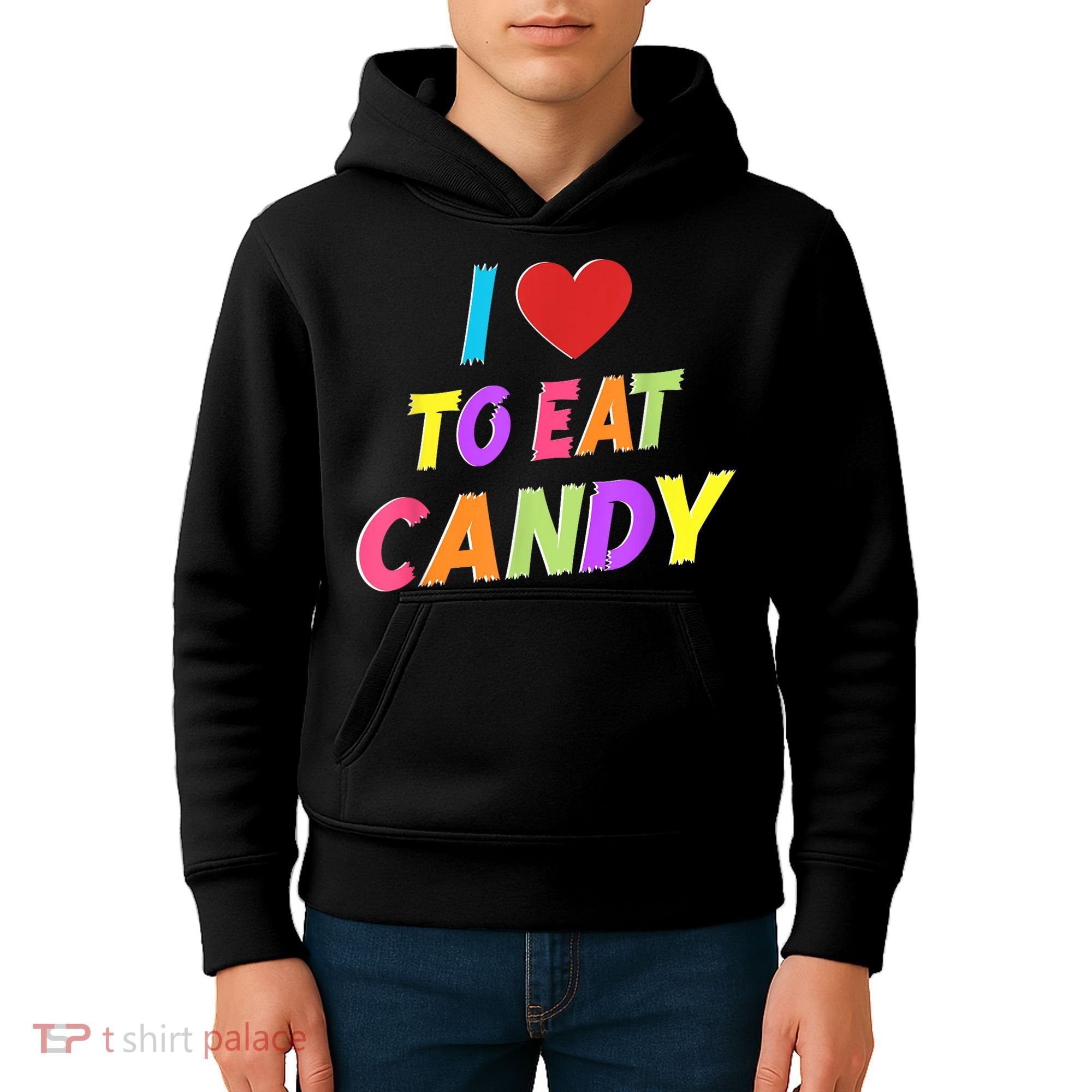 I Love To Eat Candy I Am Candy Funny Couple Matching Kids Hoodie