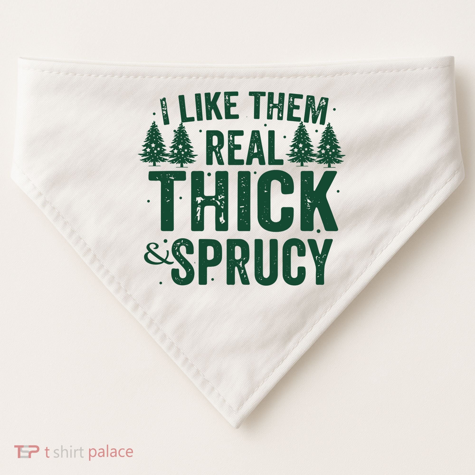 I Like Them Real Thick And Sprucy Funny Christmas USA-Made Doggie Bandana