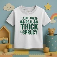 I Like Them Real Thick And Sprucy Funny Christmas Toddler T-Shirt thumb 3