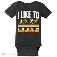 I Like To Throw Things Track And Field Thrower Shot Put Baby Bodysuit thumb 0