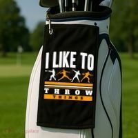 I Like To Throw Things Track And Field Thrower Shot Put Golf Towel thumb 2