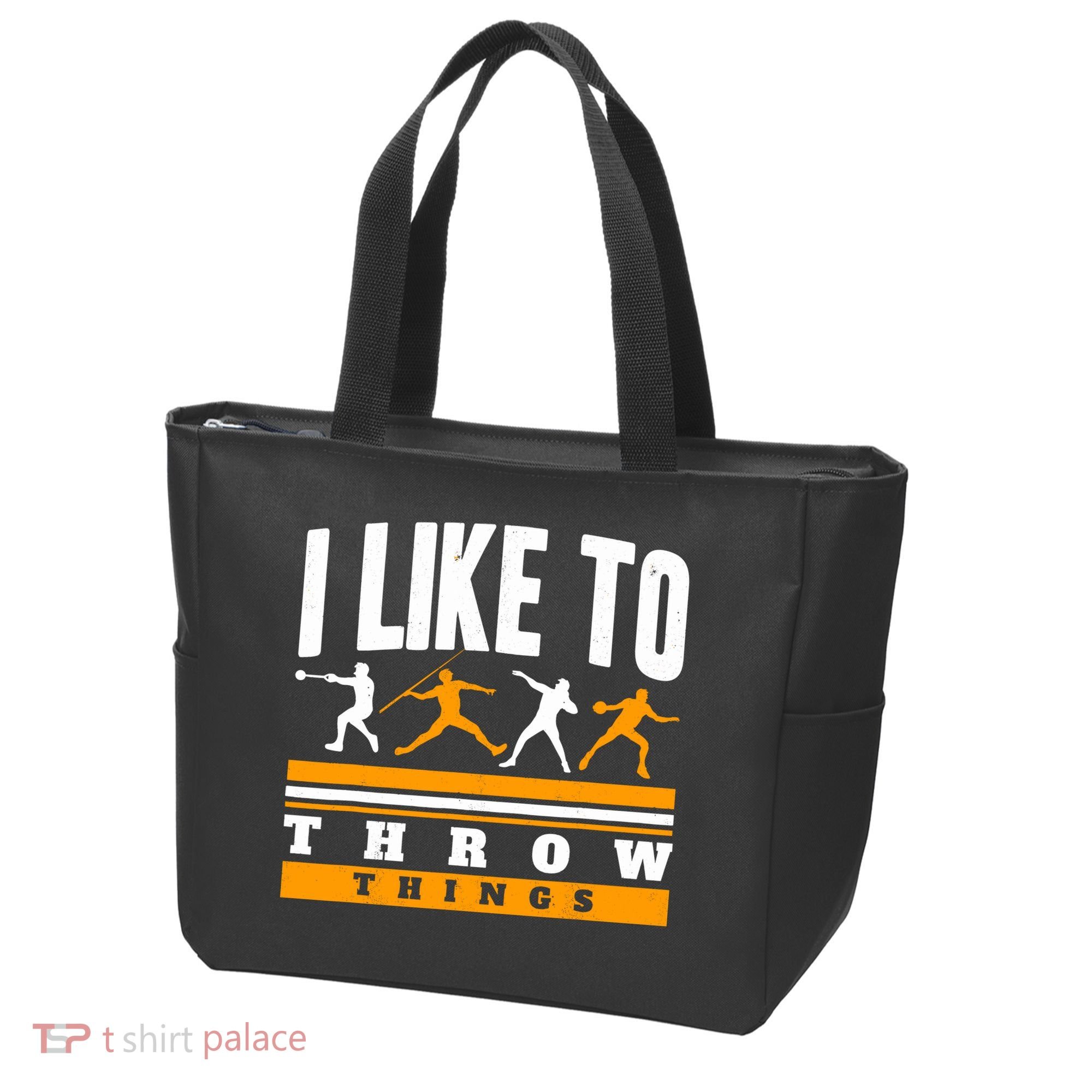 I Like To Throw Things Track And Field Thrower Shot Put Tote Bag