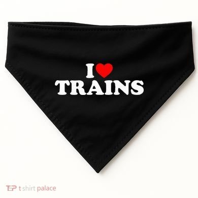 I Love Trains USA-Made Doggie Bandana