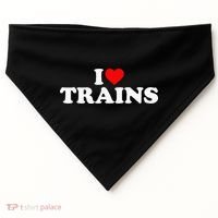 I Love Trains USA-Made Doggie Bandana thumb 0