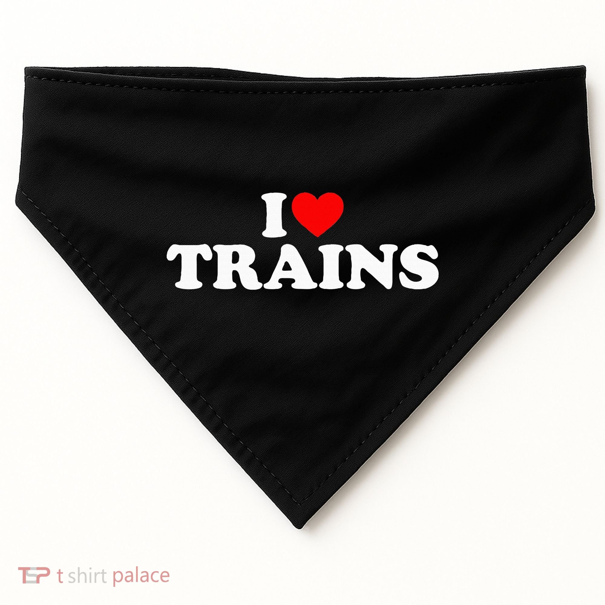 I Love Trains USA-Made Doggie Bandana